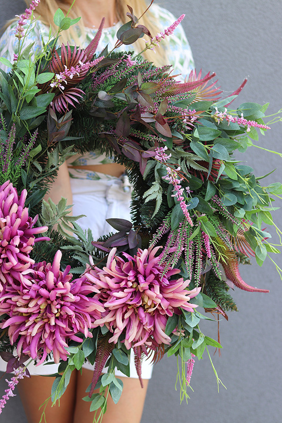 Chryzantemo, wieniec nagrobny, śr.68cm