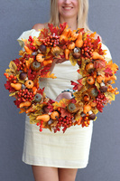 Orangede, jesienny wianek na drzwi, śr.50cm