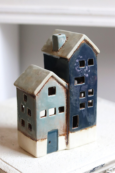 Villetta B, lampion - domek, niebieski