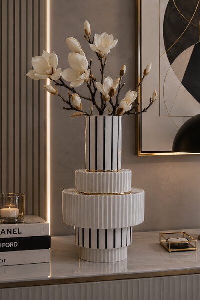 Noir Glamour, ceramiczny nowoczesny wazon