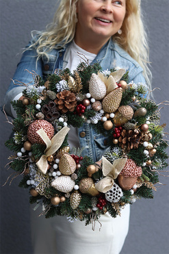 Golderisa 2, świąteczny wianek dekoracyjny, śr.43cm 