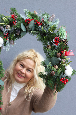 Reniferro Lux 2, komplet dekoracji świątecznych, girlanda +wianek