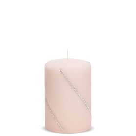 Elegance, świąteczna świeca w kształcie walca, różowa, wys.10cm