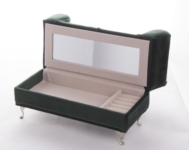 szkatułka / puzderko Florencja Pillow Green, wym.13x23.5x9.5cm