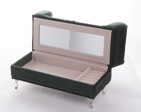 szkatułka / puzderko Florencja Pillow Green, wym.13x23.5x9.5cm