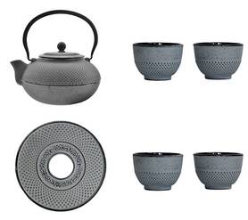 Awaji, żeliwny zestaw do herbaty na 4 osoby, szary, poj.1,5l 