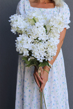 Delicate, bukiet białych hortensji, 5szt, dł.100cm  