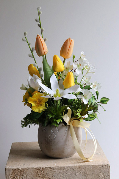 Ach Wiosna, stroik wiosenny z tulipanami