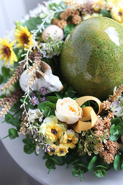 Green Egg, stroik wielkanocny z jajem, wym.15x30cm