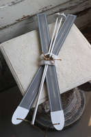 Narty Szare, dekoracja świąteczna, dł.58cm 