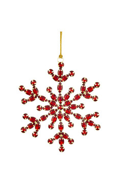 Snowflakes Rubin A, kryształowe zawieszki świąteczne, kpl.6szt, wym. 13.5x11.5cm