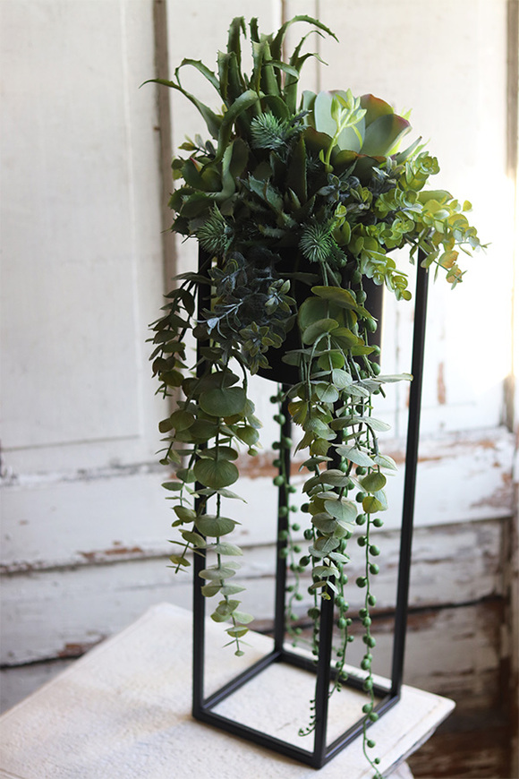 Cybilla, kompozycja sukulenty w donicy na stojaku, wys.69cm