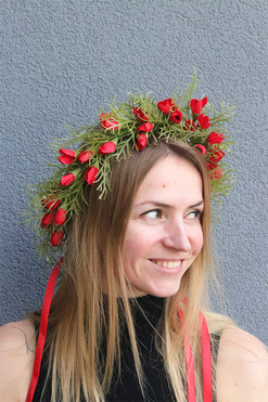 OD RĘKI Pąki Maków, wianek na głowę, rozmiar uniwersalny 