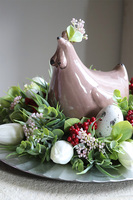 Kurka, stroik wielkanocny, śr.35cm