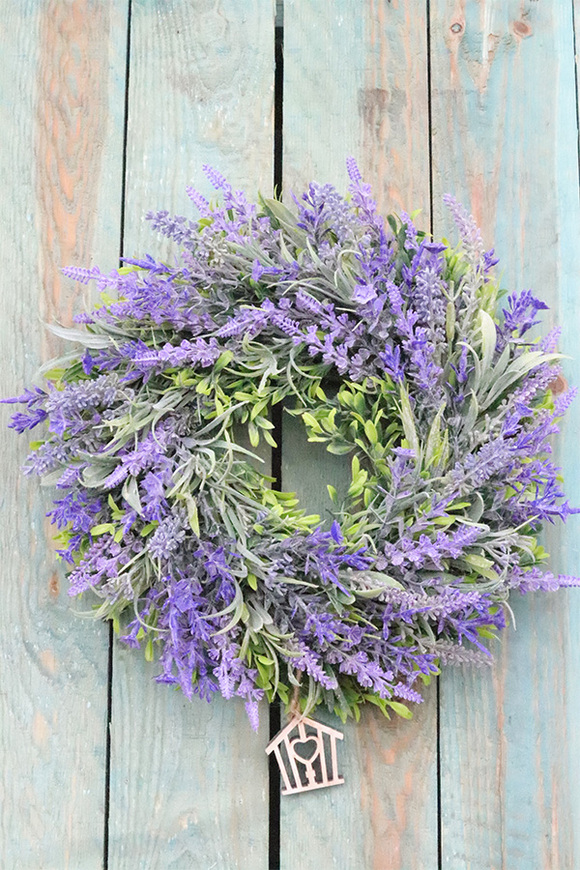 Lawenda Home, wianek z lawendą i domkiem