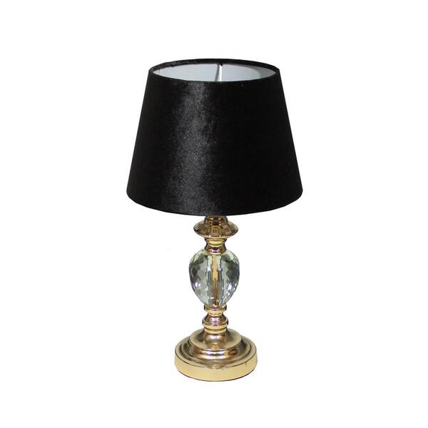 Crystal, lampa stołowa, z czarnym abażurem, wys.47cm 