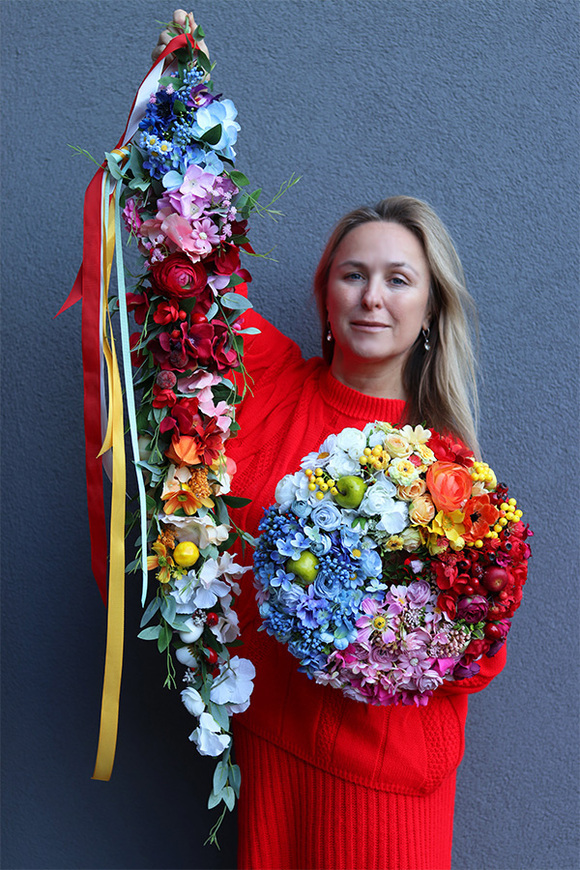 Tęcza New, dekoracyjna girlanda kwiatowa