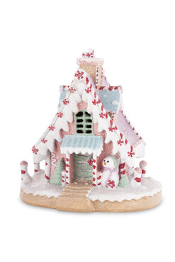 Gingerbread S, świąteczny domek z piernika LED, wym.15x14.5x12.5cm