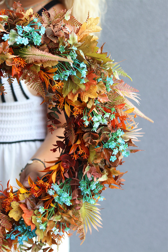 Turkusy Jesienią, jesienny wianek na drzwi