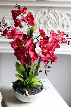 Malinovy, sztuczny storczyk w doniczce, wys.61cm 