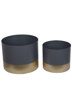 Basta, osłonka metalowa ze złotym spodem, szara, kpl.2szt