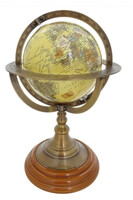 Globus metalowy na mosiężnej podstawie B, wym.17.5x17.5x28cm