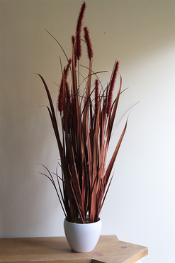 Reddania, sztuczna trawa kwitnąca w donicy, wys.90cm