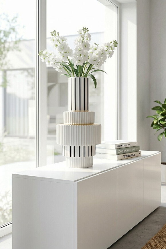 Noir Glamour, ceramiczny nowoczesny wazon