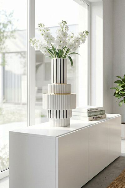 Noir Glamour, ceramiczny nowoczesny wazon