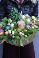 Karczoch Deluxe, świąteczny stroik na stół	