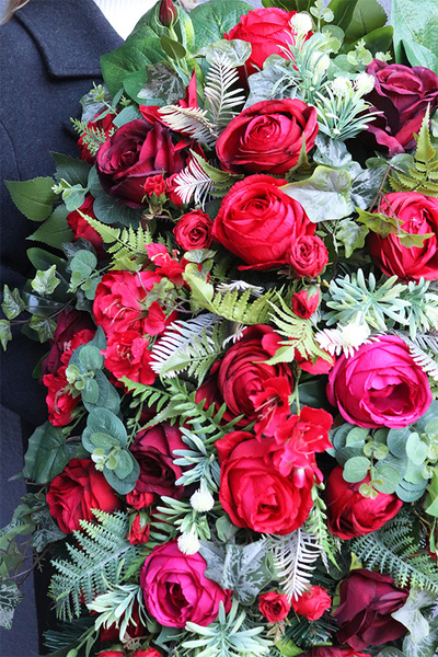 dekoracja nagrobna / wiązanka Roselisa Perona, dł.106cm