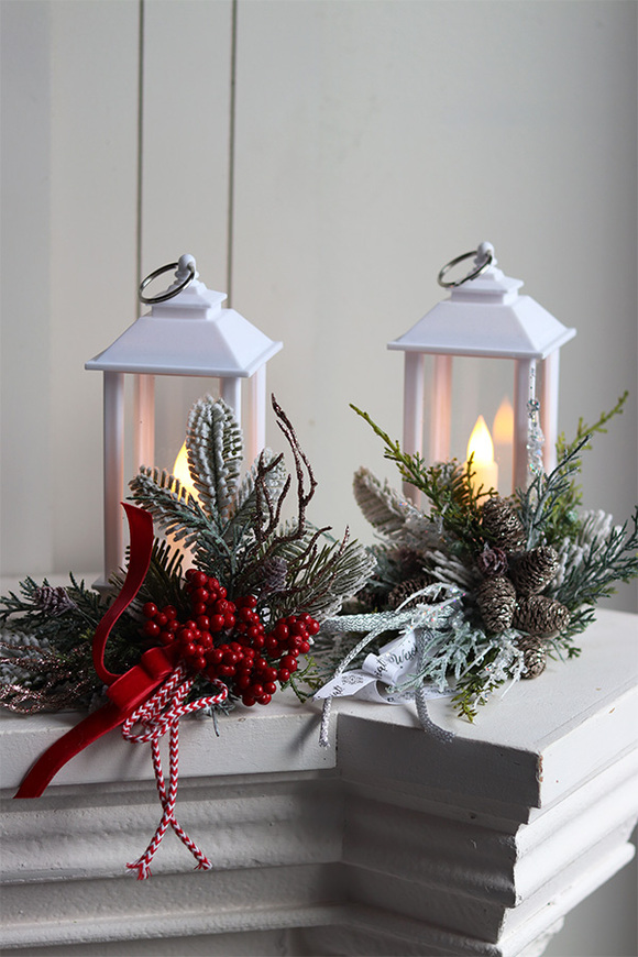 Mini Winter White, lampion nagrobny LED na kolumbarium