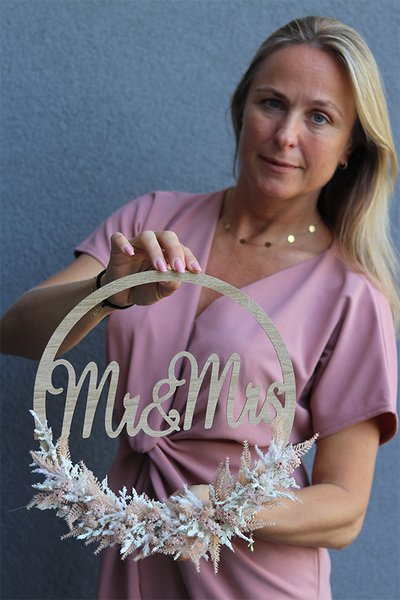 Boho Love 2 krąg ślubny wianek Mr&Mrs