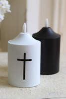 Quite White świeca nagrobna LED biała i czarna