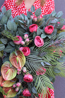 Anturium Heart, wiązanka nagrobna w kształcie serca