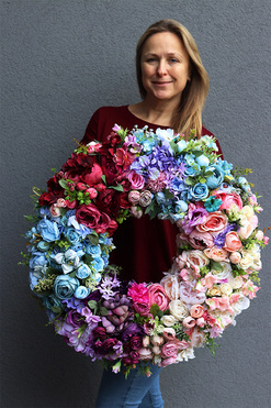 Caryca Katarzyna Dreamiosa 2, bogaty wianek na drzwi, śr.64cm   