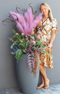 dekoracja jesienna Wrzosy Moko Róż, wym.180cm