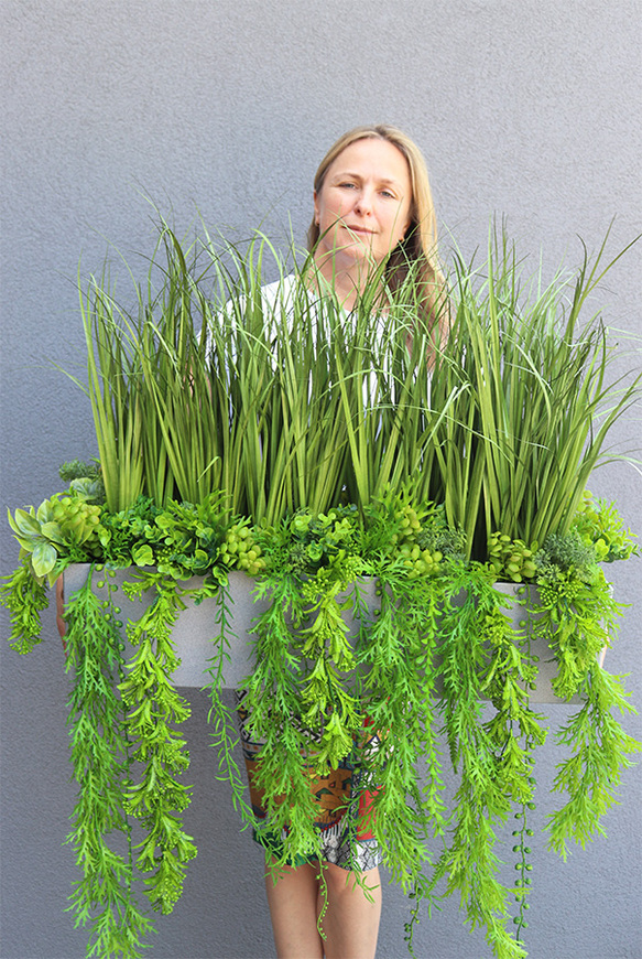 Balconera Agneso, ekskluzywna kompozycja z trawami w donicy, wys.70cm