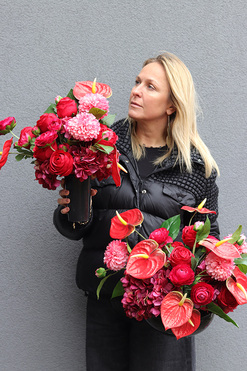 Flamos, komplet dekoracji nagrobnych, kompozycja + bukiet