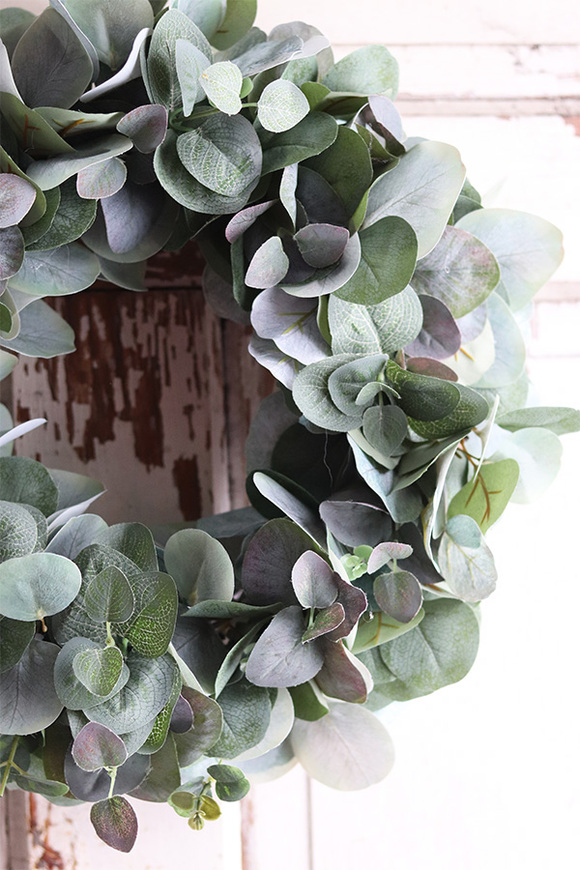 Eukaliptusia, zielony wianek sufitowy, śr.43cm