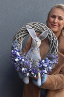 Zajączkowa, wiosenny wianek z zajączkiem