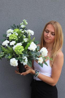 White Heaven, bukiet nagrobny we wkładzie, dł.50cm