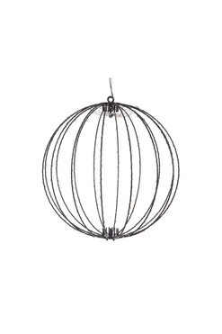 OD RĘKI Christmas Light, świąteczna wisząca kula LED, czarna, śr.38cm 
