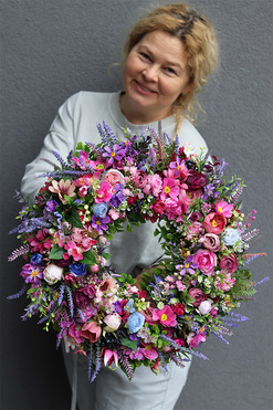 Las we Wrzosach 2, kwiatowy wianek, śr.45cm 