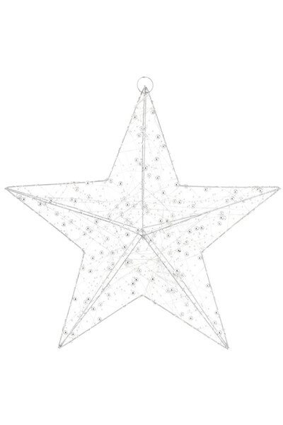 Christmas Star, zawieszka świąteczna gwiazdka LED, srebrna