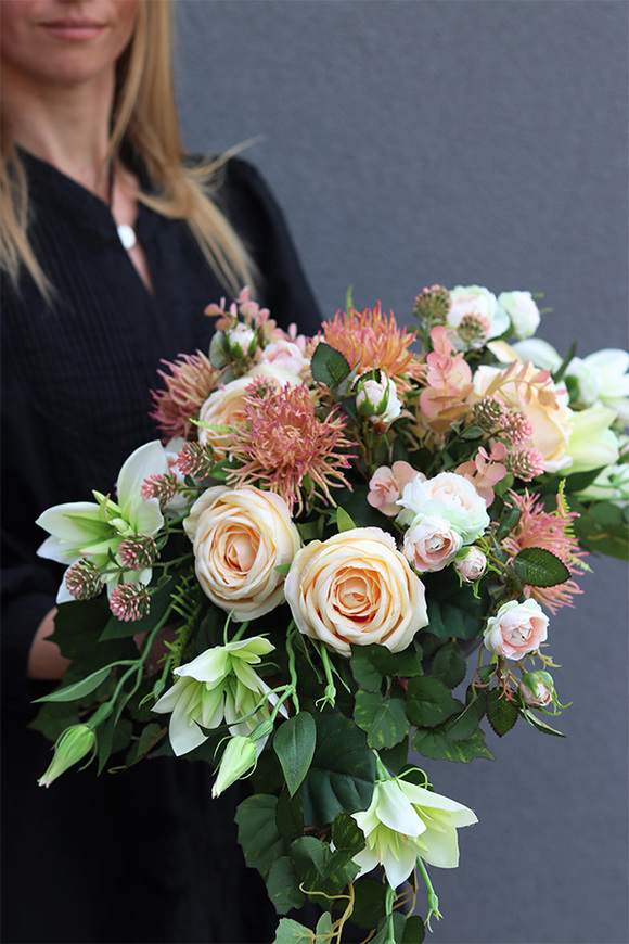 Riserte, komplet dekoracji nagrobnych, bukiet + wiązanka