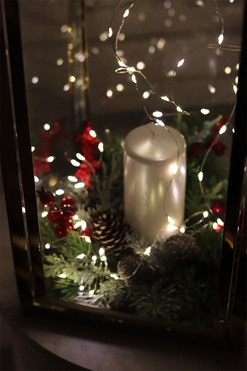 Angelo Christmas Gold, świąteczna dekoracja LED w lampionie, wys.62cm