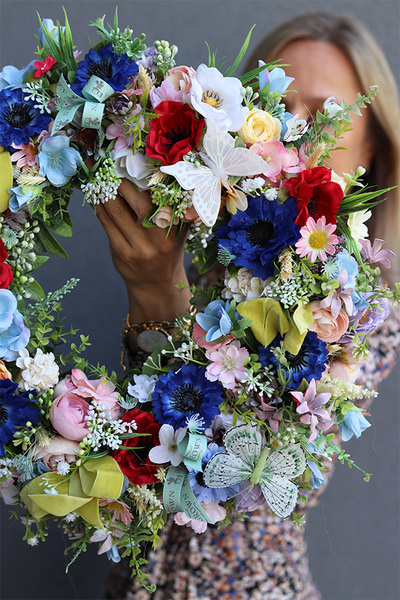 barwny wianek na drzwi Lato w Pełni 2