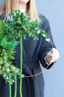 Subtelle Zieleń, zielony wianek na obręczy