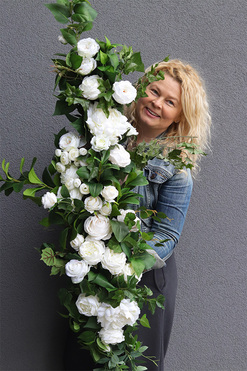 Sylia White, biała dekoracyjna girlanda, dł.100cm